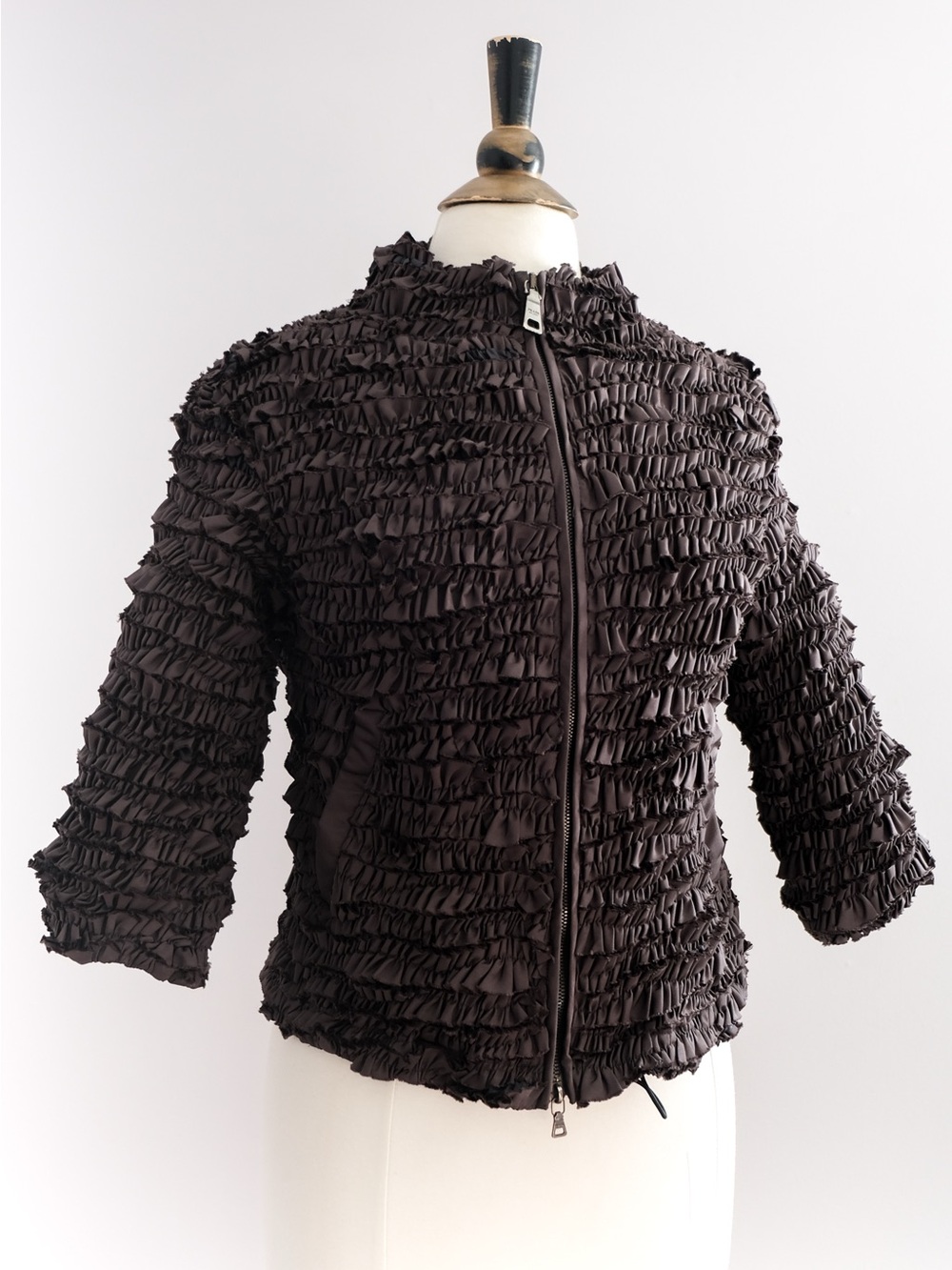 PRADA 2008 Ruffle Jacket Black • EU38